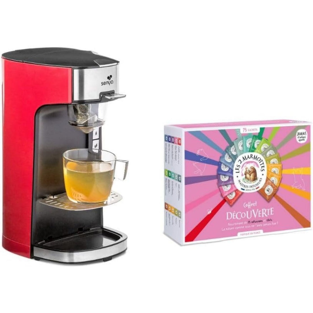 Machine à thé 1800 w en céramique 2 l rouge