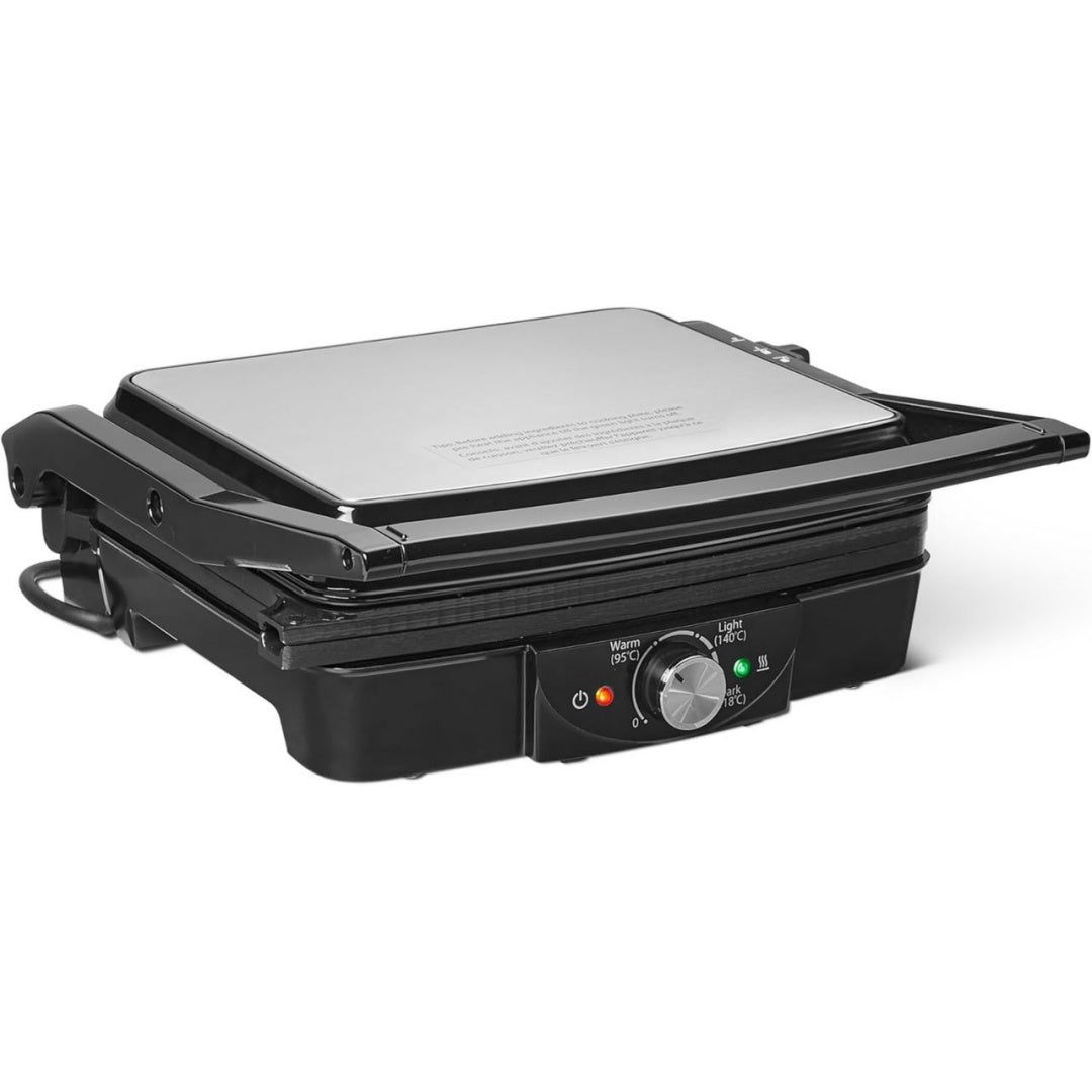 Appareil à sandwich et presse à panini 1800 w en acier inoxydable 2 l pour camping blanc